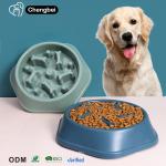 Pet Slow Feeder Dog Bowl Plastic Anti-Gulping Food Plate Feeding Dogs and Cats Bowls for sale