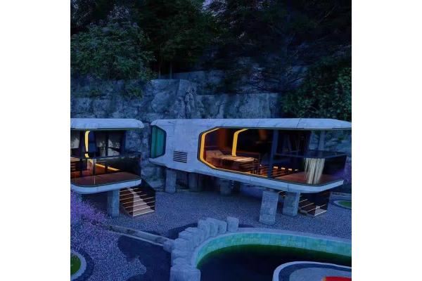 Space Capsule House 8 Tons with Electric Curtain No Foundation