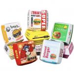 Durable Custom Logo Burger Fries Boxes Eco-Friendly Fast Food Packaging with Stamping Printing Handling for sale