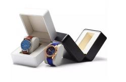 China Custom Size Wrist Watch Packaging Box ISO Pu Leather Watch Box supplier