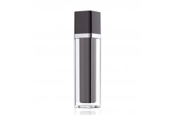 China Square Black Acrylic Clear Airless Pump Bottles Bulk And Jar supplier