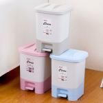8 LITER Hand Press Food Pedal Trash Can With Lid Office