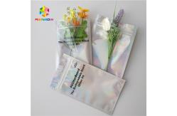 China Wedding Cake Plastic Pouches Packaging Three Side Sealed Zipper Bags With Hologram Effect supplier