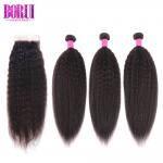 4*4 Closure Brazilian Virgin Human Hair Yaki Kinky Straight Human Hair Weft for sale