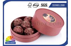 China Customized Round Chocolate Packaging Box With Printing , Small Candy Coated Paper Boxes supplier