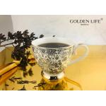 Ceramic Coffee Mug With Flower Decal New Bone China Custom Coffee Mugs For Home for sale