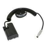 Alvin's Cables LP E6 Dummy Battery to 2 Pin Male Power Coiled Cable for SmallHD Monitor Canon 5D for sale