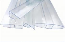 China 4mm To 16mm Clear Versatile Polycarbonate PC Plastic Profiles H Connecter Customization supplier