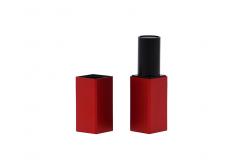 China Square Aluminum Red Empty Lipstick Tubes Container 3.5g With Magnet Case supplier