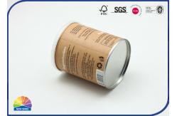 China Rolled Edge Packaging Composite Paper Tube Metal Tin Cylinder With Insert Plastic Lid supplier