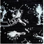 Bright Silver Gear 50D Mechanical Bullet fabric (Black)