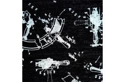 China Bright Silver Gear 50D Mechanical Bullet fabric (Black) supplier