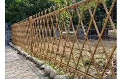 China Iron / Galvanized Artificial / Imitation Bamboo Fence In Yellow With Triangle Hole Shape supplier