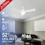 Home Office LED Ceiling Fan with Dimmable Light and Remote Control White ABS Blades for sale