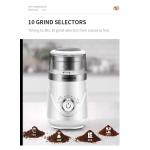 Timing Knob Coffee Bean Grinder Stainless Steel Automatic Adjustable Burr Grinder