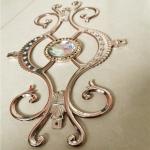 3d Rose Gold Georgian Bar Flowers With Diamond Sliding Door Windows Accessories for sale