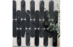China Long Oval Stone Mosaic Subway Wall Tiles For Bathroom And Living Room supplier