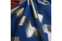 China Polyester Custom Metal Foil Gold Printed Woven Fabric 148cm Width supplier