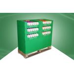 Green Cardboard Pallet Display for Skincare Products with 6 Trays for sale