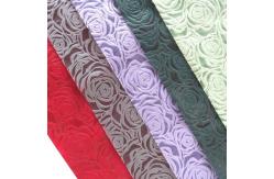 China Waterproof Embossed Polyester Florist Wrapping Paper Roll Big Rose Pattern 60cm supplier