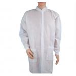 Non Woven Medical Lab Coats With Single Collar Elastic Cuffs And Plastic Button for sale