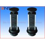 Black Kitchen Pop Up Power Outlet , Vertical Pull Up Countertop Sockets