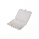 195mm Disposable Biodegradable Corn Starch Tableware Food Packaging Clamshell for sale