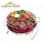 30x20cm Stainless Steel Barbecue Charcoal Grill Round Mini Folding for sale