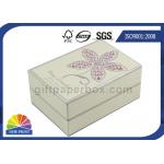 Pearl Decorated Fancy Small Cardboard Paper Box / Rectangle Rigid Paper Box for sale