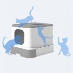 White 600X500mm Self Cleaning Litter Box OEM Automatic Cat Litter Box for sale