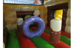 China Custom Christmas Bounce House 4.8 X 5.3m , Commercial Inflatable Christmas House supplier