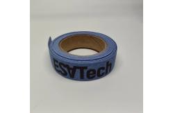 China Elastic Reflective Webbing Material Blue Cotton Canvas Recycled For Bag Strap supplier