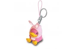 China Customized Logo Baby Bath Small Duck Toy / Mini Rubber Duck Keychain supplier