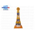 12 Hooks Corrugated Cardboard Hook Display 2 Sided Eiffel Tower Shaped Durable for sale
