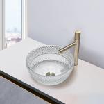 Crystal Clear Glass Vessel Basins Calathiform Bathroom Countertop Sinks for sale