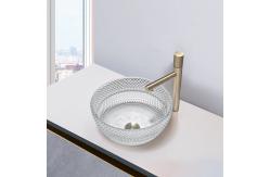 China Crystal Clear Glass Vessel Basins Calathiform Bathroom Countertop Sinks supplier