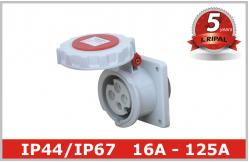 China 63A 125A Industrial Power Socket / Pin And Sleeve Receptacle Custom supplier