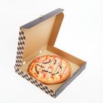 Customized Printing Logo Eco-friendly And Biodegradable Corrugated Paper Packaging Fast Food Pizza Box for sale