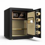 Brown Digital Fingerprint Lock Smart Security Safe Box With Inside Box