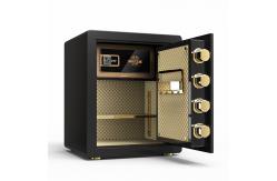 China Brown Digital Fingerprint Lock Smart Security Safe Box With Inside Box supplier