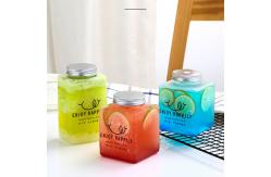 China ISO14001 500ml Square Plastic Beverage Bottles Bubble Tea And Soda supplier