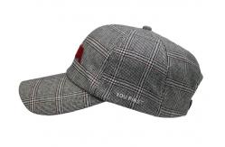 China ACE 2019 dad hat checked letter 3d embroidery adjustable woman man supplier