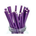 Organic Natural Purple Paper Straws Waterproof  Disposable CE Certification for sale