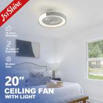 20 Round LED Ceiling Fan with 360 Degree High Airflow and Color Temperature Options for sale