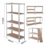 5 Tier Racking Shelves Adjustable Metal Shelves Multi Purpose Boltless 180x90x40CM for sale
