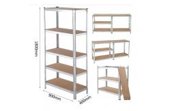 China 5 Tier Racking Shelves Adjustable Metal Shelves Multi Purpose Boltless 180x90x40CM supplier