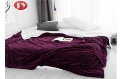 China Bedroom Waving Design Polyester Fleece Blanket Plush Fleece Bed Quilt Wine Red supplier