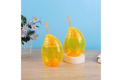 China Custom Plastic Football Shaped Cup With Straw Cute Milk Tea Cup supplier