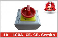 China Waterproof IP65 Rotary Isolator Switch / 2 Pole 3 Pole Disconnect Switch supplier