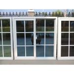 Stained Glass UPVC Sliding Window And Door With Plastic Grill